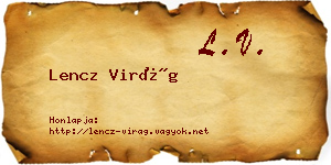Lencz Virág névjegykártya