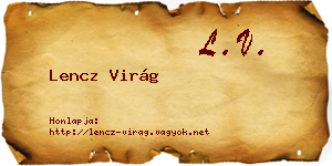 Lencz Virág névjegykártya